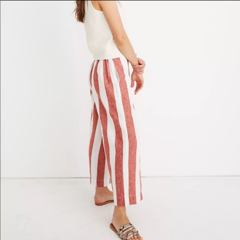 MADEWELL Huston Pull-On Crop Pants in Bold Stripe